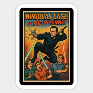Ninjolas Cage vs the internet Sticker
